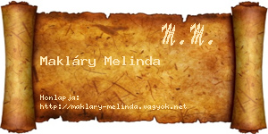 Makláry Melinda névjegykártya