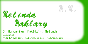 melinda maklary business card